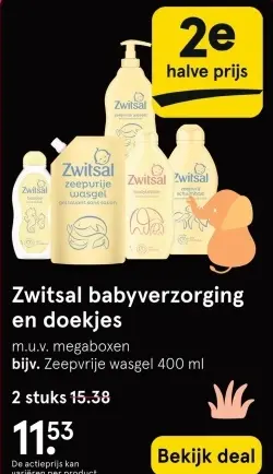 Aanbieding: Zwitsal babyverzorging en doekjes