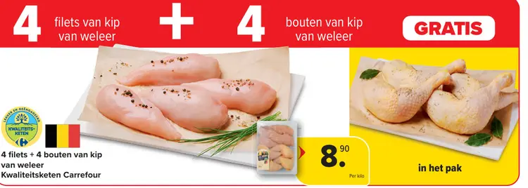 Promotie: filets van kip + bouten van kip