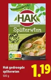 Aanbieding: gedroogde spliterwten