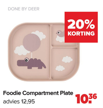 Aanbieding: Done By Deer Foodie Compartment Plate Happy Clouds Powder
