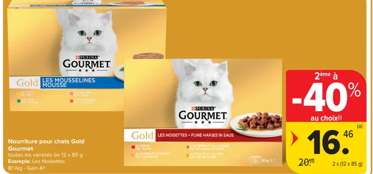 Offre: Nourriture pour chats Gold Gourmet