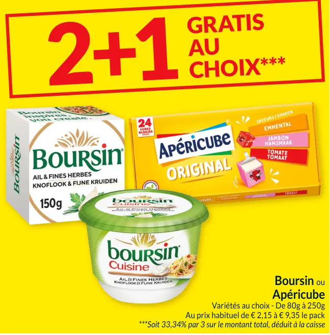 Offre: Boursin ou Apéricube