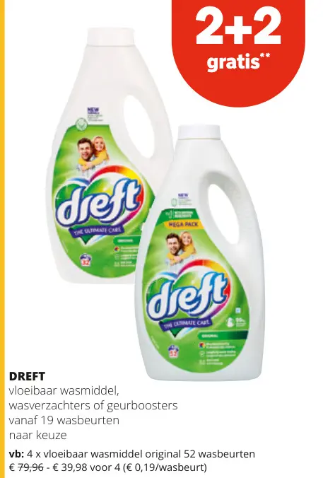 Promotie: vloeibaar wasmiddel, wasverzachters of geurboosters