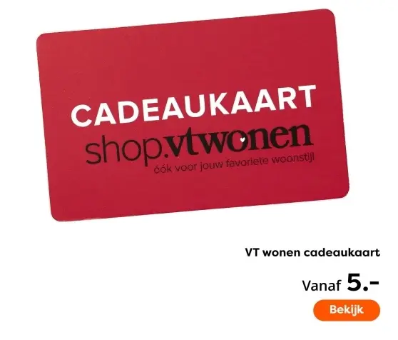 Aanbieding: VT wonen cadeaukaart