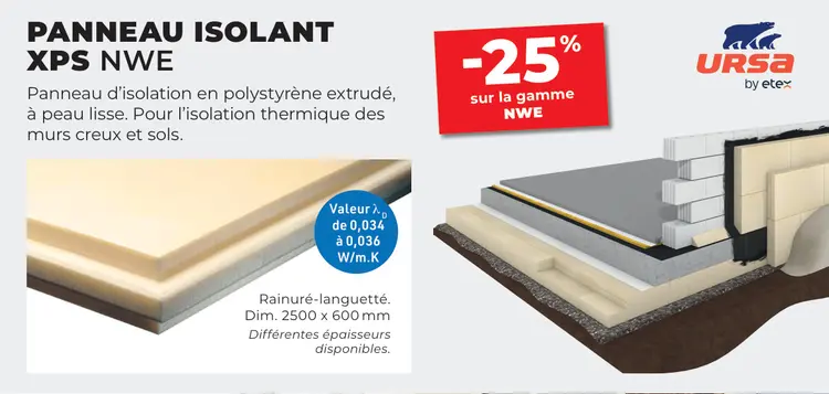 Offre: Panneau isolant xps nwe