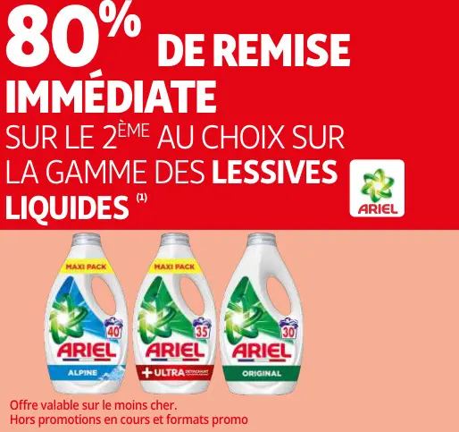 Promotie: La gamme des lessives liquides Ariel