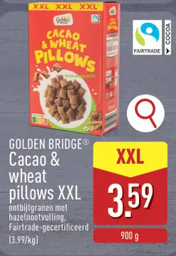 Aanbieding: GOLDEN BRIDGE® Cacao & wheat pillows XXL