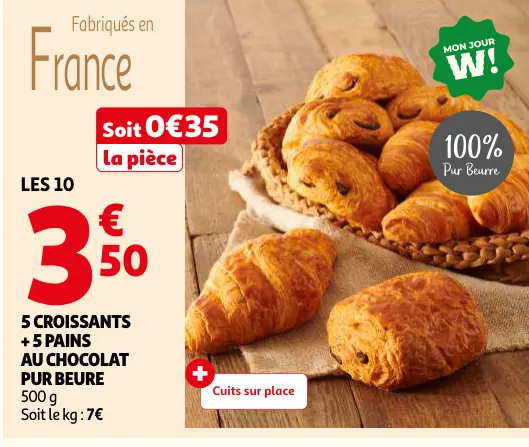 Promotie: Croissants et Pains au Chocolat