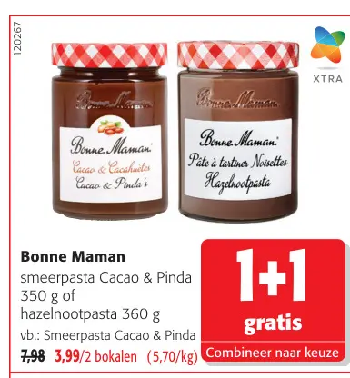 Promotie: Smeerpasta Cacao & Pinda of hazelnootpasta