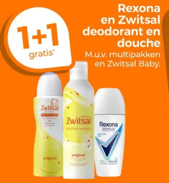Aanbieding: Rexona en Zwitsal deodorant en douche