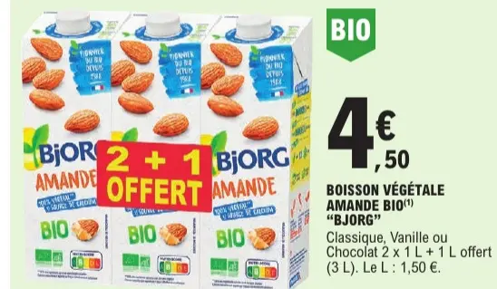 Offre: Boisson végétale amande bio