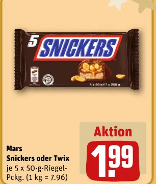 Aanbieding: Snickers oder Twix