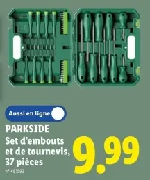 Offre: Set d'embouts et de tournevis