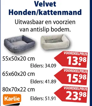 Aanbieding: Velvet Honden/kattenmand