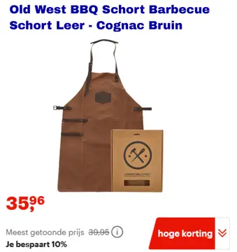 Aanbieding: Old West BBQ Schort Barbecue Schort Leer - Co