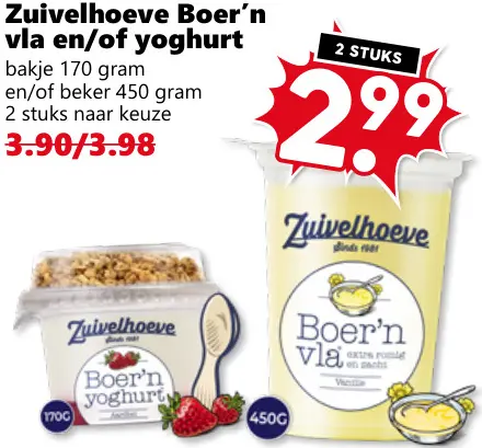 Aanbieding: Boer'n vla en/of yoghurt