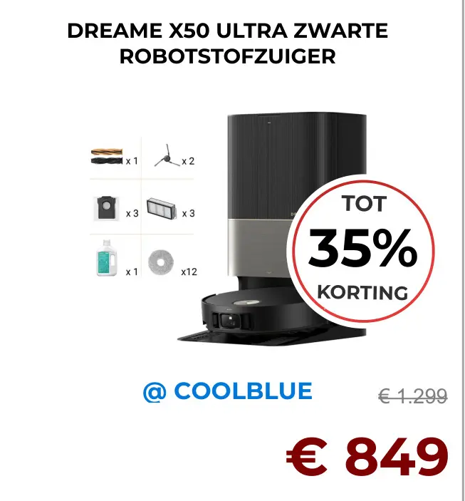 Aanbieding: Dreame x50 ultra zwarte robotstofzuiger