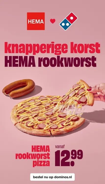 Aanbieding: HEMA Rookworst Pizza