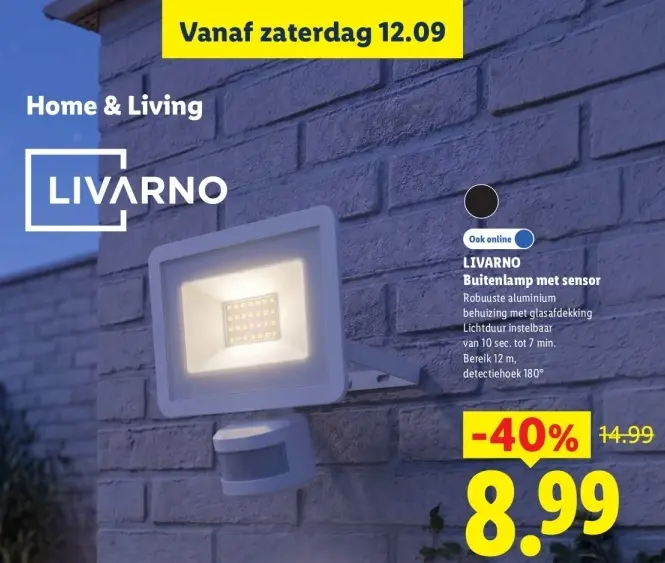 Aanbieding: LIVARNO Buitenlamp met sensor