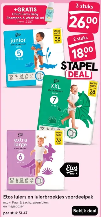 Aanbieding: Etos luiers en luierbroekjes voordeelpak