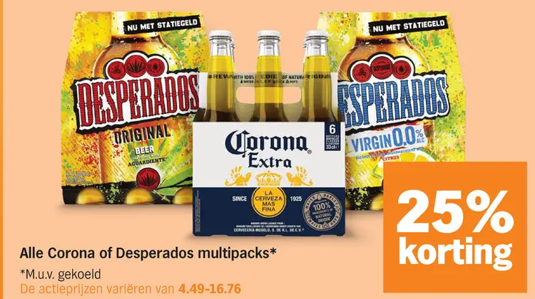 Aanbieding: Corona of Desperados multipacks