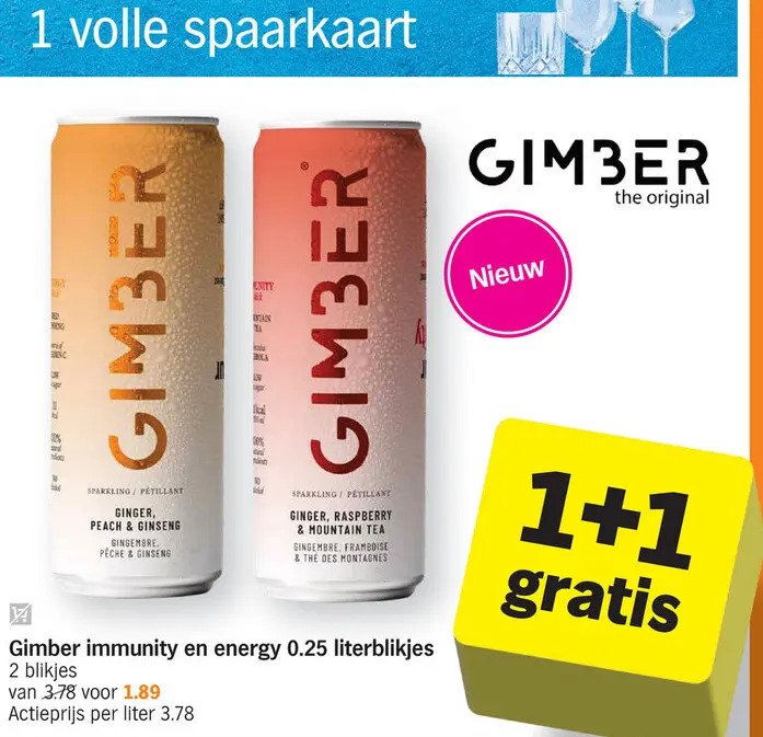 Promotie: Gimber immunity en energy 0.25 literblikjes
