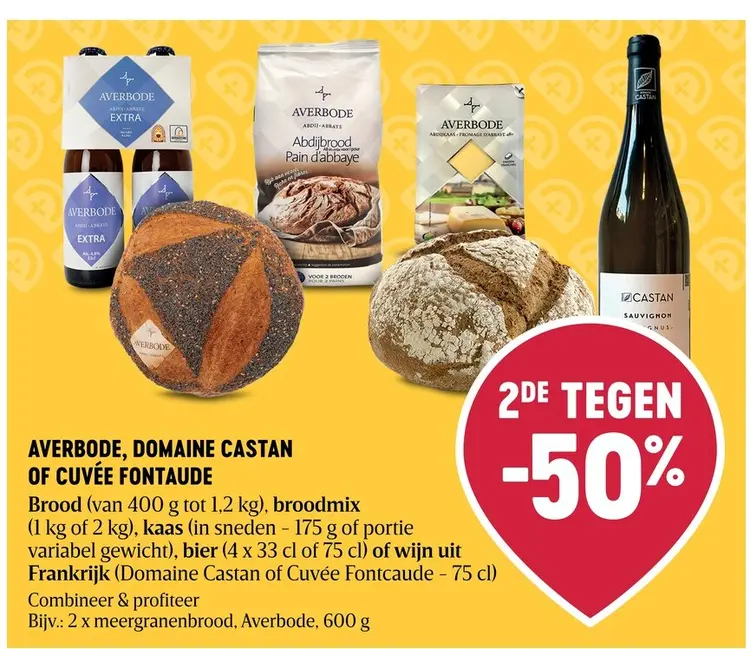 Promotie: Averbode, Domaine Castan & Cuvée Fontaude Brood, broodmix, kaas, bier of wijn