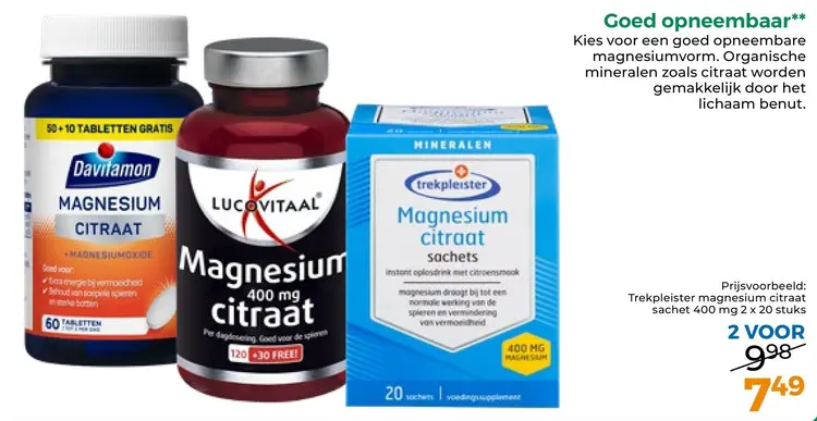 Aanbieding: Trekpleister magnesium citraat sachet 400 mg