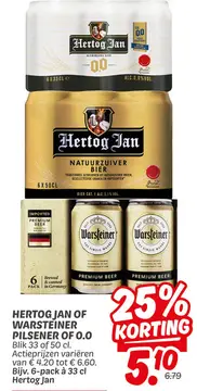 Aanbieding: Hertog jan of Warsteiner pilsener of 0.0