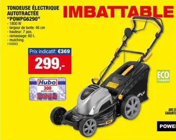 Offre: Powerplus POWPG6290 tondeuse électrique autotractée 1800W 46cm