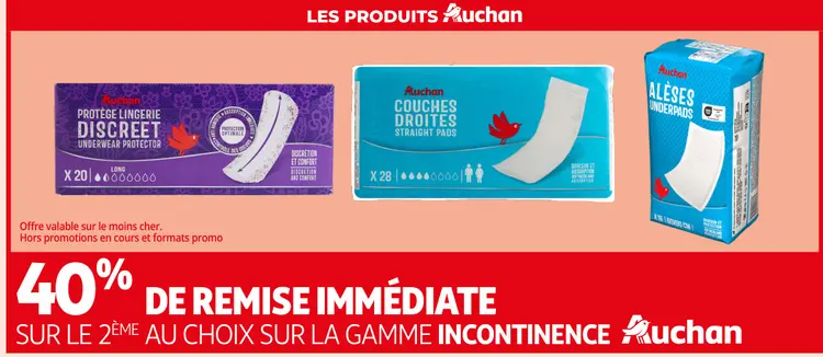 Promotie: Protège lingerie discreet, couches droites