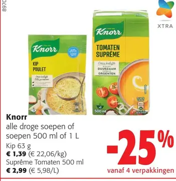 Aanbieding: Knorr alle droge soepen of soepen