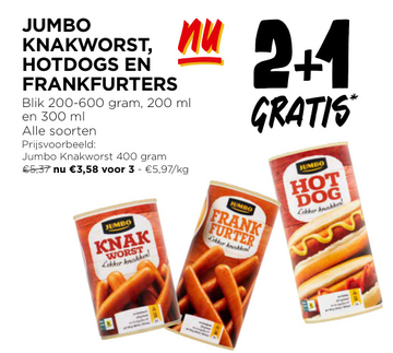 Aanbieding: Jumbo Knakworst, Hotdogs en Frankfurter