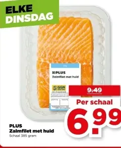 Aanbieding: Zalmfilet met huid