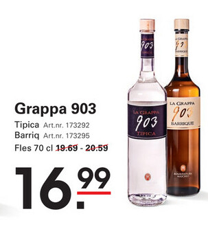 Aanbieding: Grappa 903 Tipica
Grappa 903 Barriq