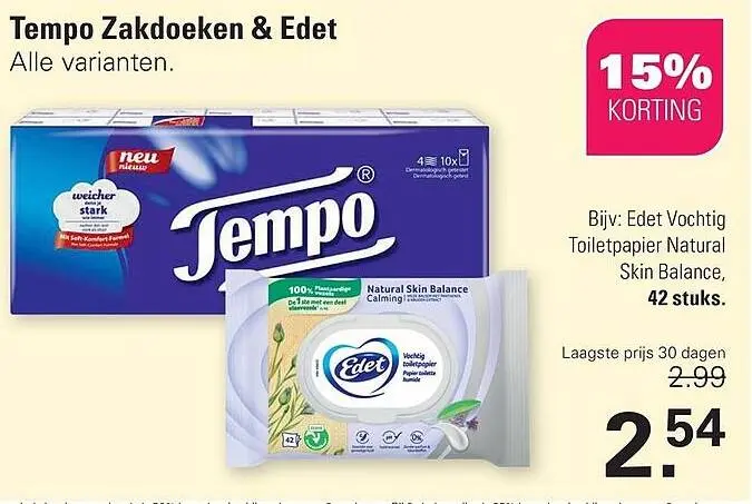 Aanbieding: Tempo Zakdoeken & Edet