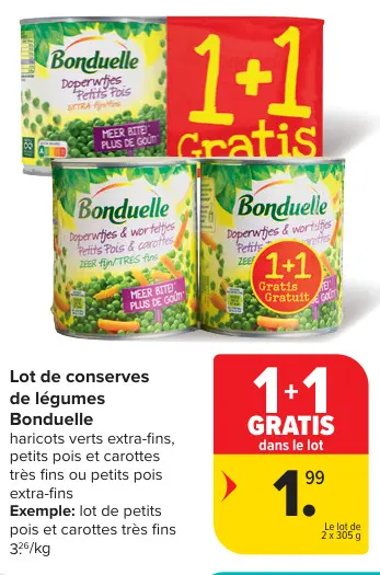 Offre: Lot de conserves de légumes