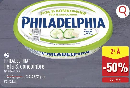 Offre: Philadelphia Feta & concombre