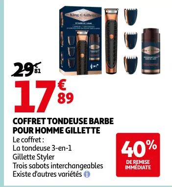 Offre: Coffret tondeuse barbe pour homme