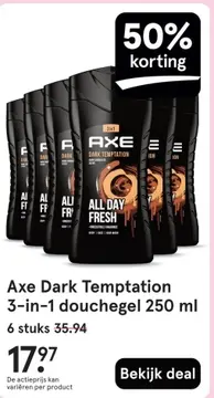 Aanbieding: Axe Dark Temptation 3-in-1 douchegel