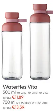 Aanbieding: Mepal waterfles vita 500 ml nordic black