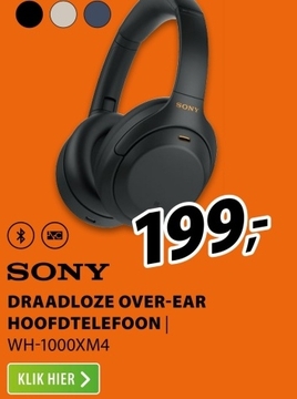 Aanbieding: Sony WH-1000XM4 Zwart