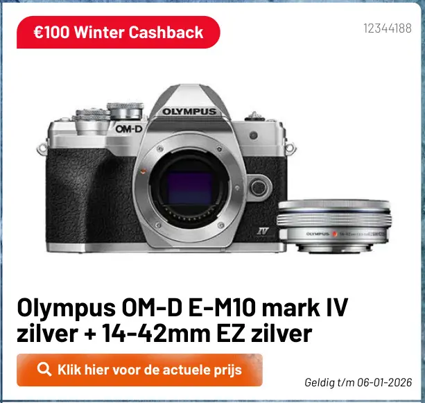 Aanbieding: OM-D E-M10 mark IV zilver + 14-42mm EZ zilver