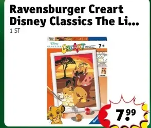 Promotie: Ravensburger Creart Disney Classics The Lion King Schilderen Op Nummer