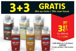 Offre: Café latte ou / of choco LUXLAIT