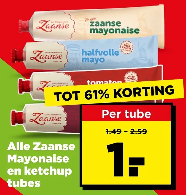 Aanbieding: Zaanse Mayonaise en ketchup tubes