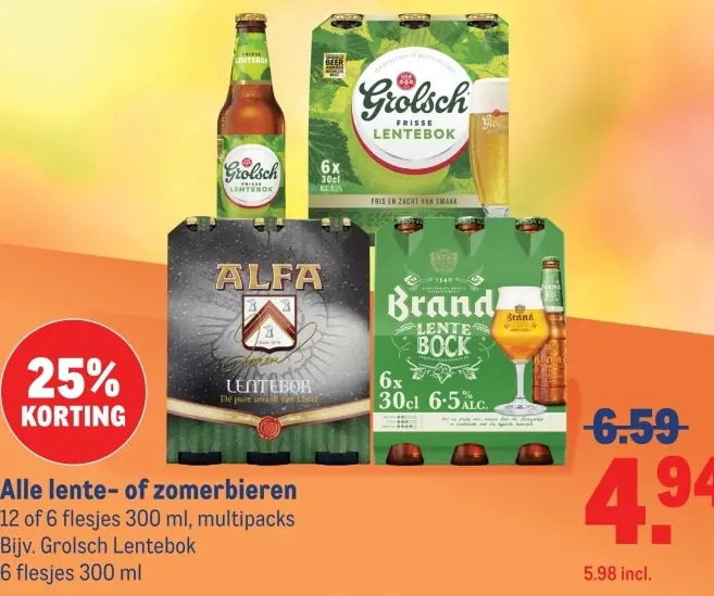 Aanbieding: Alle lente- of zomerbieren