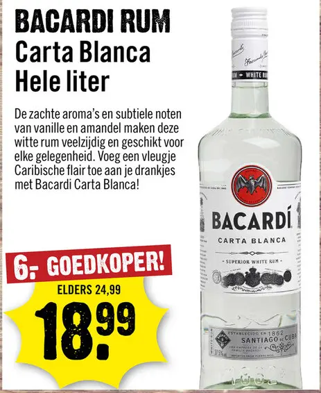Aanbieding: Bacardi Carta Blanca 100 cl