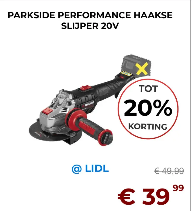 Aanbieding: Haakse slijper 20v