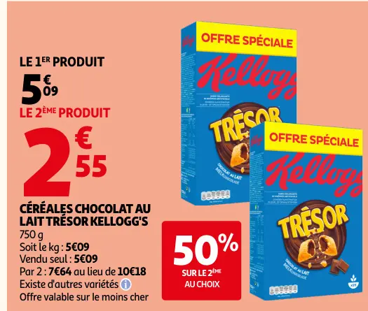 Promotie: Céréales chocolat au lait tresor
